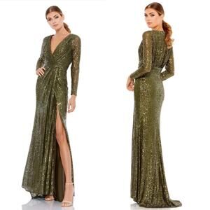 Glamorous Olive Sequin Maxi Dress